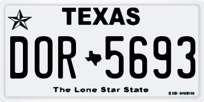 TX license plate DOR5693