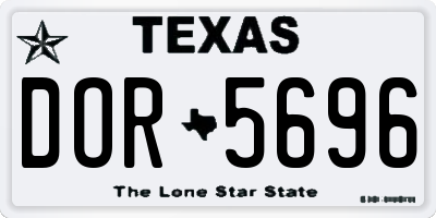 TX license plate DOR5696