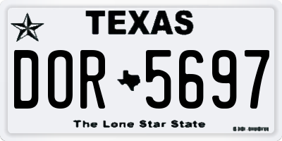 TX license plate DOR5697