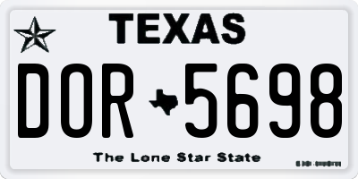 TX license plate DOR5698