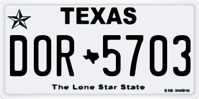 TX license plate DOR5703