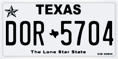 TX license plate DOR5704