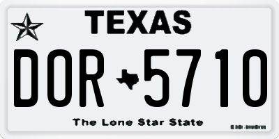 TX license plate DOR5710