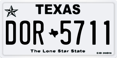 TX license plate DOR5711