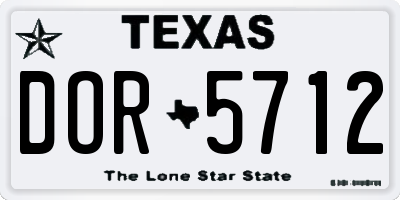 TX license plate DOR5712