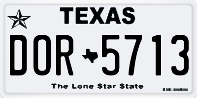 TX license plate DOR5713