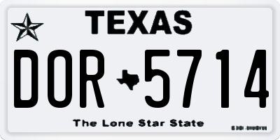 TX license plate DOR5714