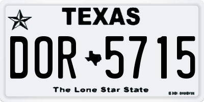 TX license plate DOR5715