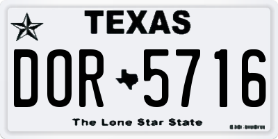 TX license plate DOR5716