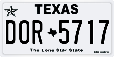 TX license plate DOR5717