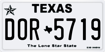 TX license plate DOR5719