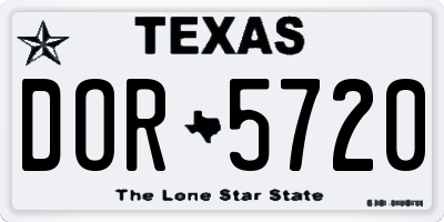 TX license plate DOR5720