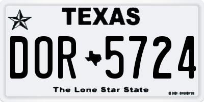 TX license plate DOR5724