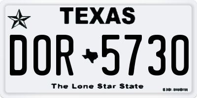 TX license plate DOR5730