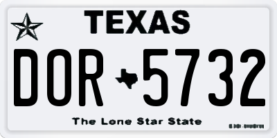 TX license plate DOR5732