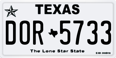 TX license plate DOR5733