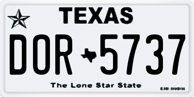 TX license plate DOR5737
