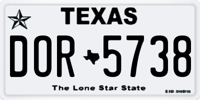 TX license plate DOR5738