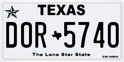 TX license plate DOR5740