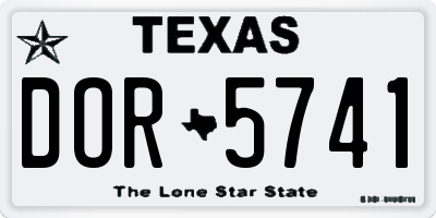 TX license plate DOR5741