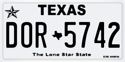 TX license plate DOR5742