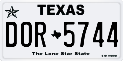 TX license plate DOR5744