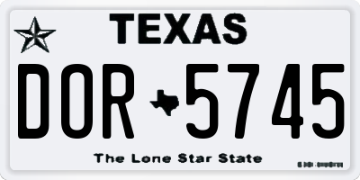 TX license plate DOR5745