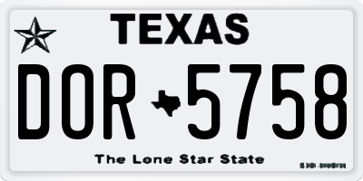 TX license plate DOR5758