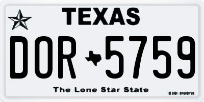 TX license plate DOR5759