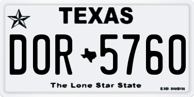 TX license plate DOR5760