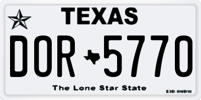 TX license plate DOR5770