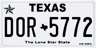 TX license plate DOR5772