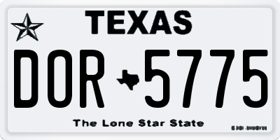 TX license plate DOR5775