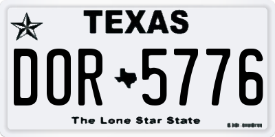 TX license plate DOR5776
