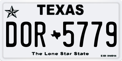 TX license plate DOR5779