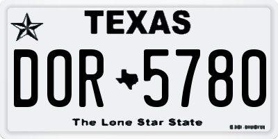 TX license plate DOR5780