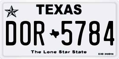 TX license plate DOR5784