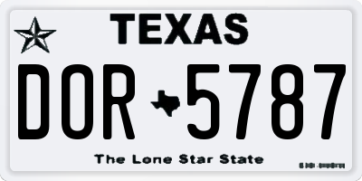 TX license plate DOR5787