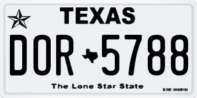 TX license plate DOR5788