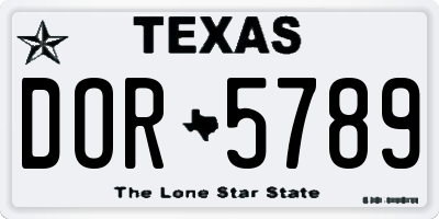 TX license plate DOR5789