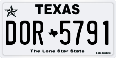 TX license plate DOR5791
