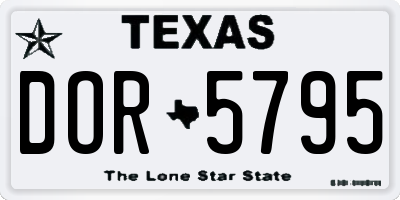 TX license plate DOR5795