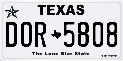 TX license plate DOR5808