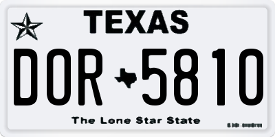 TX license plate DOR5810