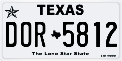 TX license plate DOR5812