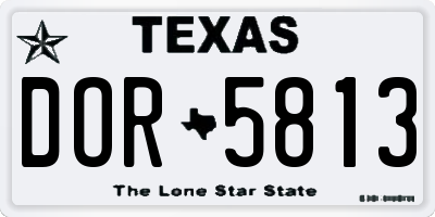 TX license plate DOR5813