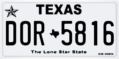 TX license plate DOR5816