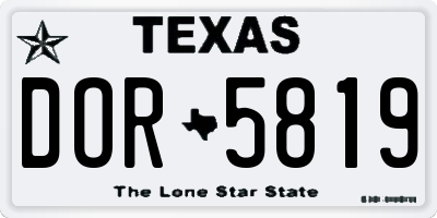 TX license plate DOR5819
