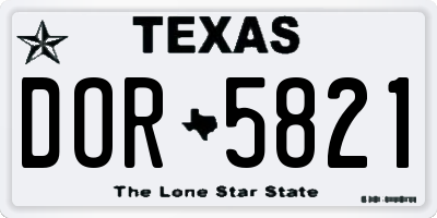 TX license plate DOR5821