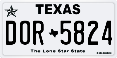 TX license plate DOR5824